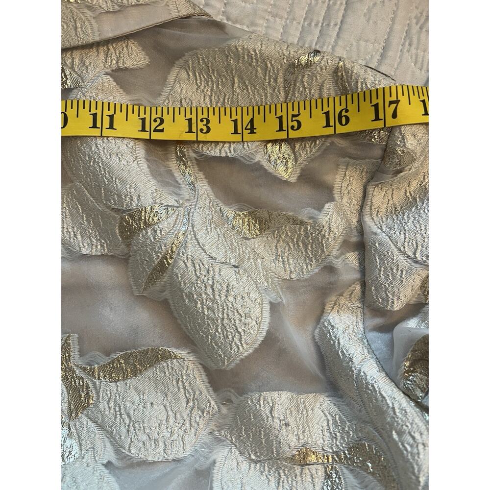 ALEX Evenings Jacquard Gold Mother Of The Bride Dress Gown Point Collar 14 16 - Picture 13 of 16